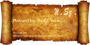 Matusits Szénia névjegykártya